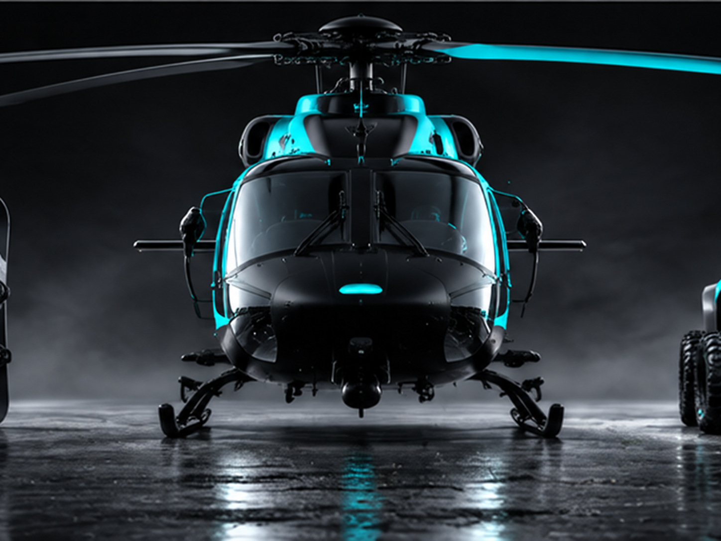 GME ACTION medical transport helicopter ready for launch
